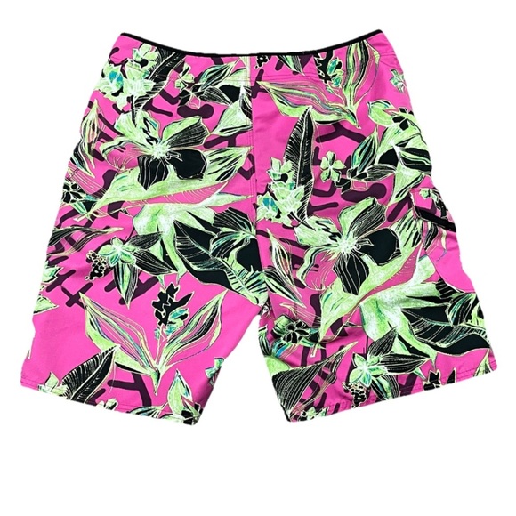 Hurley Phantom  Hawaiian Surf Swim Shorts 33 Inseam 9” Floral Boho Coastal Beach - Picture 3 of 7